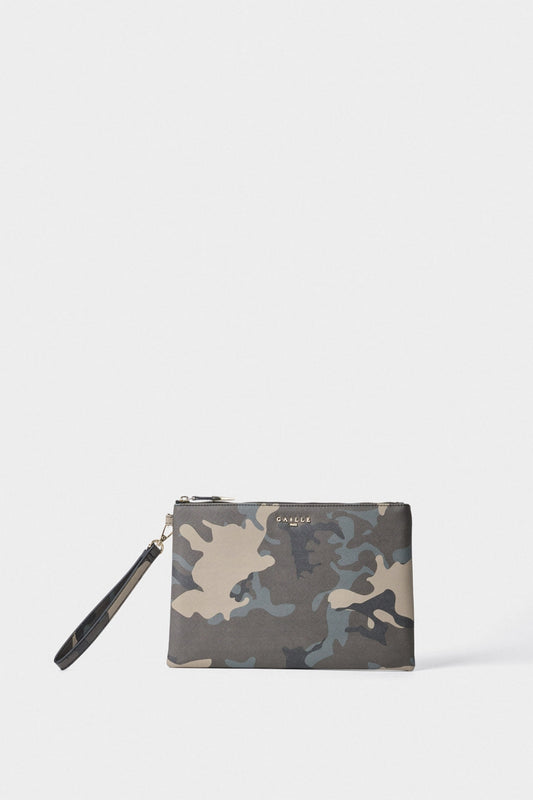 BORSE GAELLE PARIS AI25 - Reg Pochette Ecopelle Saffiano Lettering Camouflage - GAACW01048