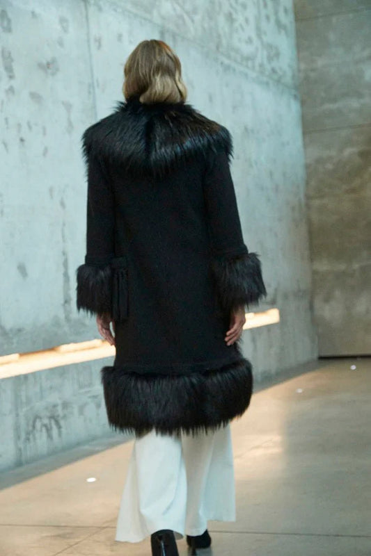 GIACCA AI25 THE EXTREME COLLECTION - CAPPOTTO LORENZA IN ALPACA NERA